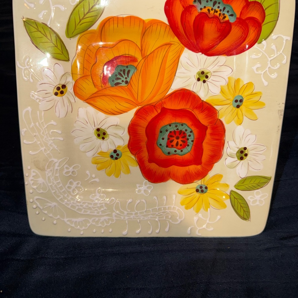 Floral Decorative Plate with Vibrant Colors